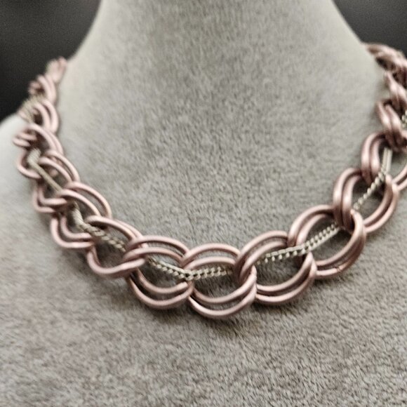 Sabika Rose Gold & Silver Chain Necklace - Picture 1 of 10